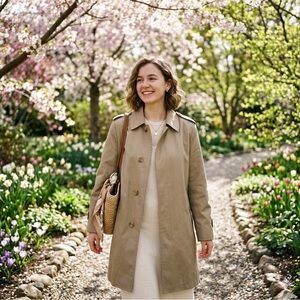 Misty Harbor Classic Tan Trench Coat - Lined‎ & Elegant